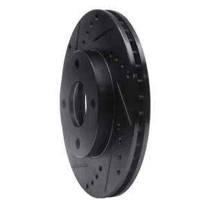 Ford Focus Brake Rotor (1) - Front Left - R1 Concepts - Drilled & Slotted - Black - `00-`15